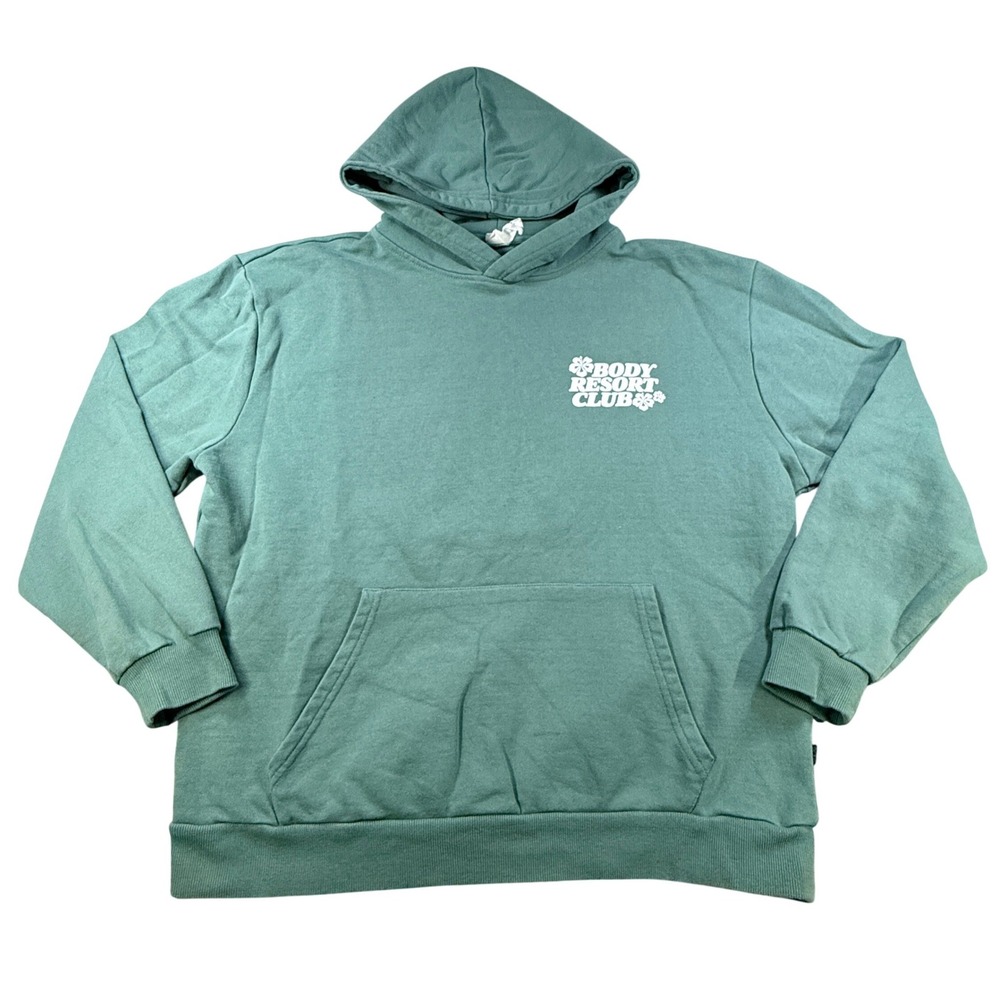 Cotton On Body‎ Women Hoodie Resort Club Graphic XS/S Teal Cotton Sweatshirt